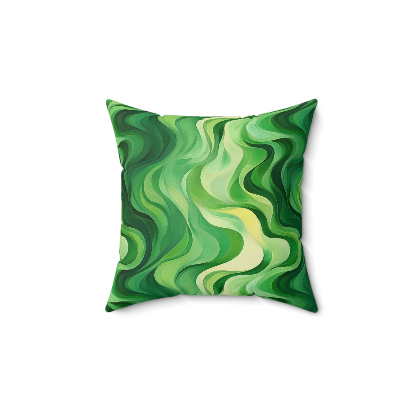 Green Swirlino Polyester Pillow 2