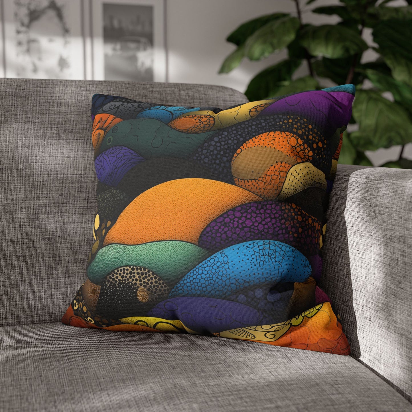Kaleidoscopic Dreamscape- Square Polyester Pillowcase