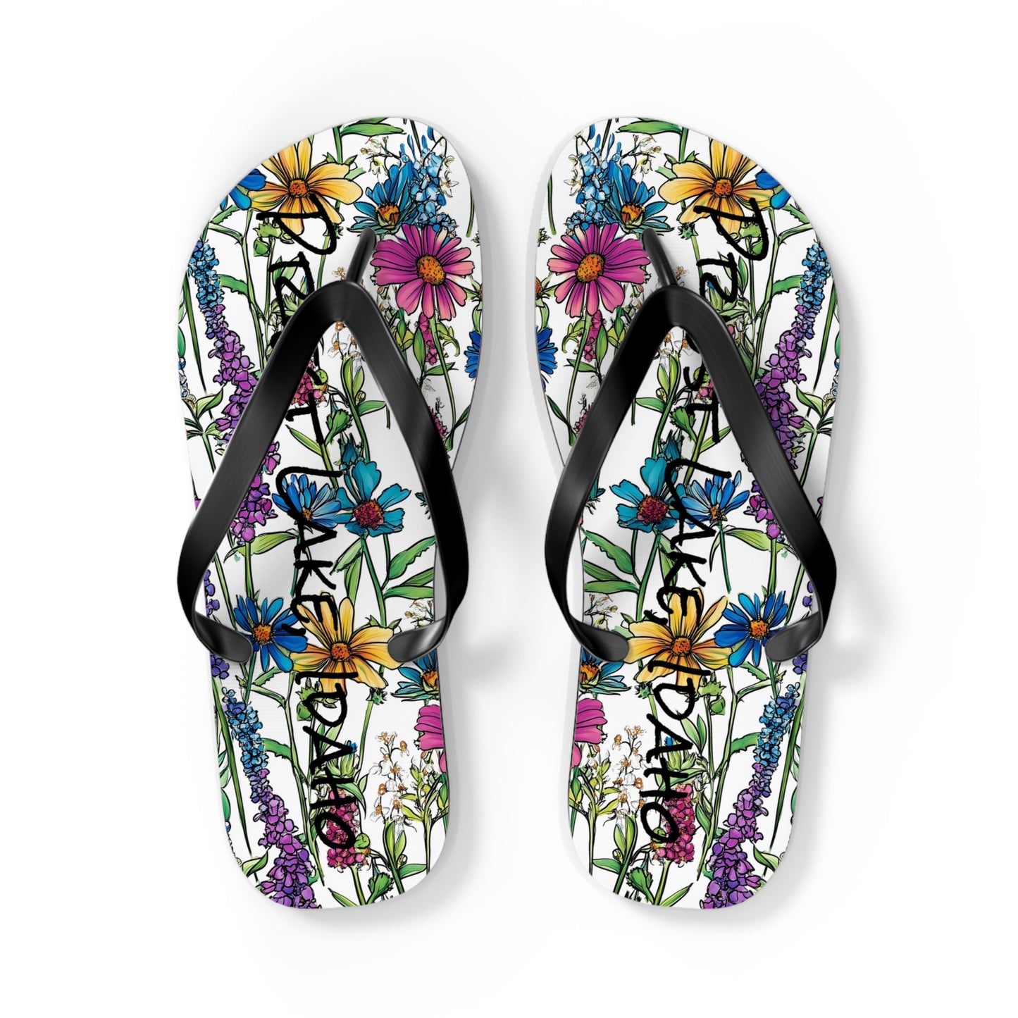 Priest Lake Wildflower Flip Flops