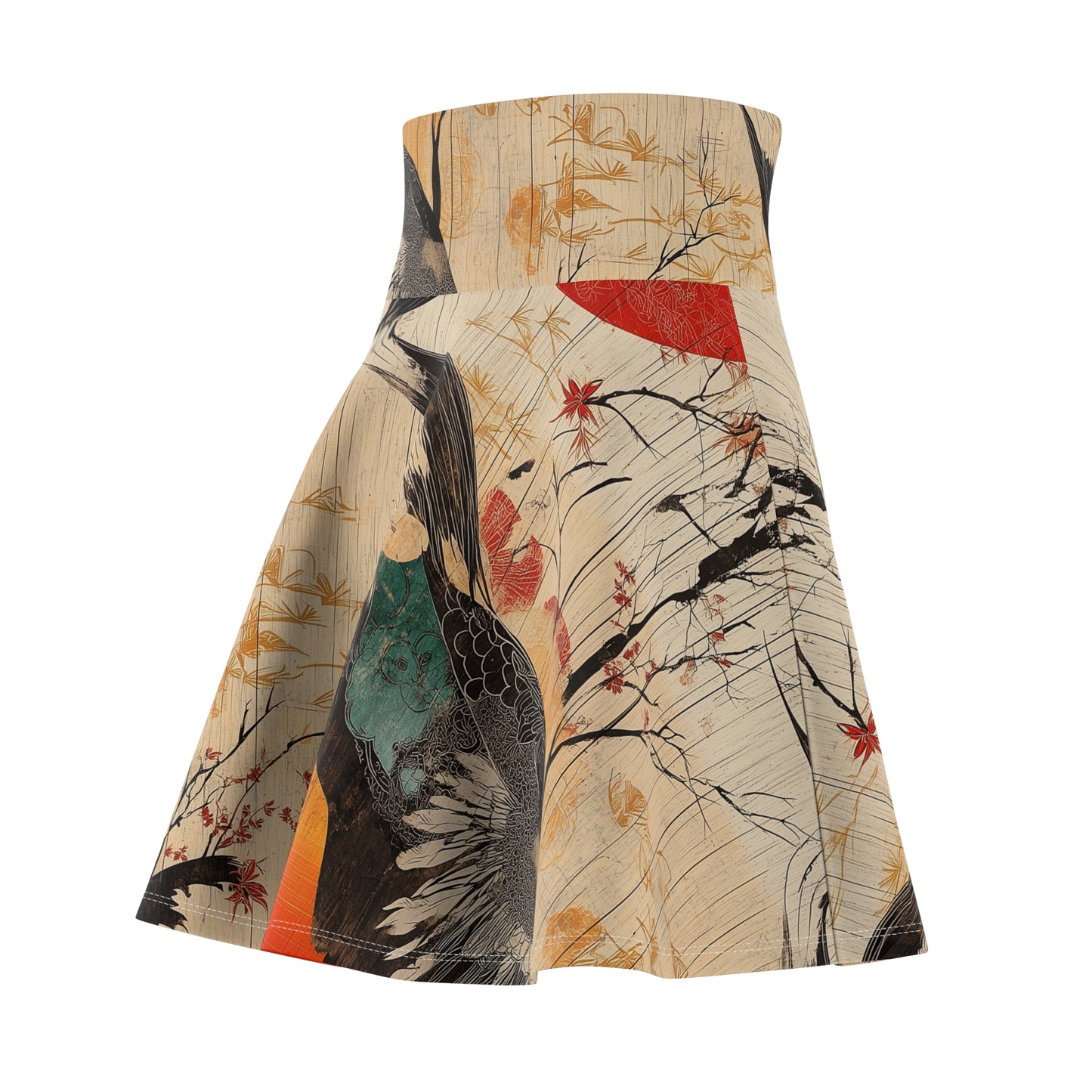 Crane Elegance Skater Skirt