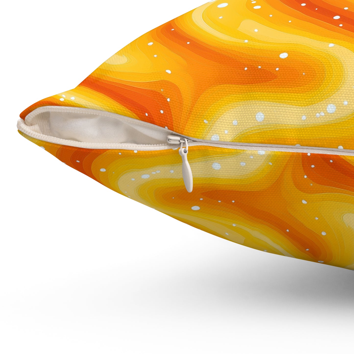 Yellow Swirlino Polyester Pillow 5