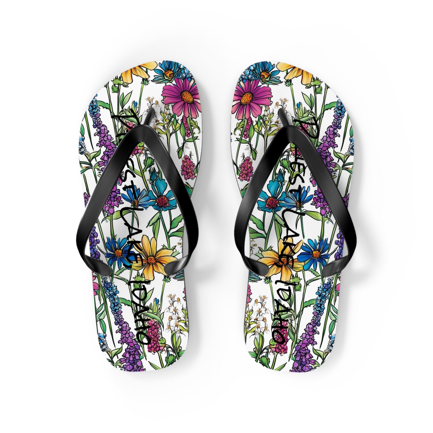 Priest Lake Wildflower Flip Flops
