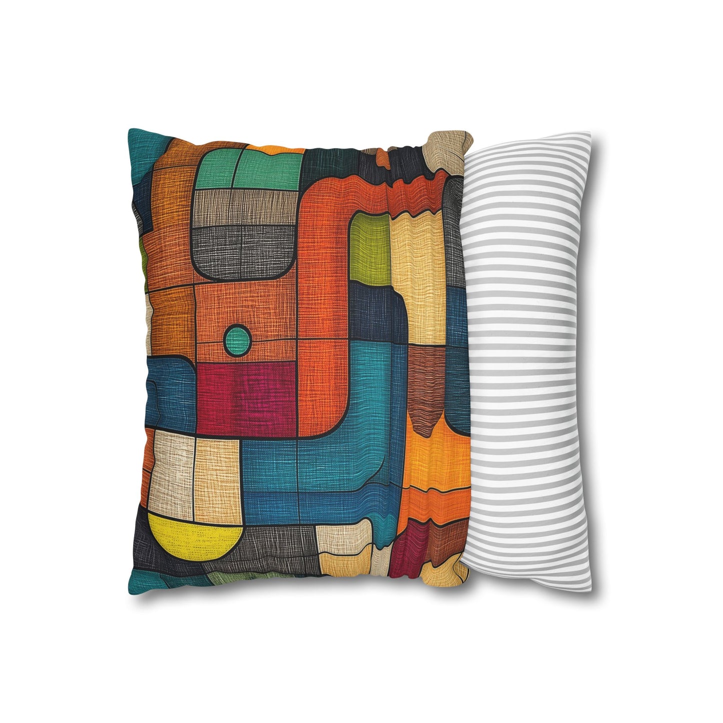 Vibrant Mosaic - Square Polyester Pillowcase