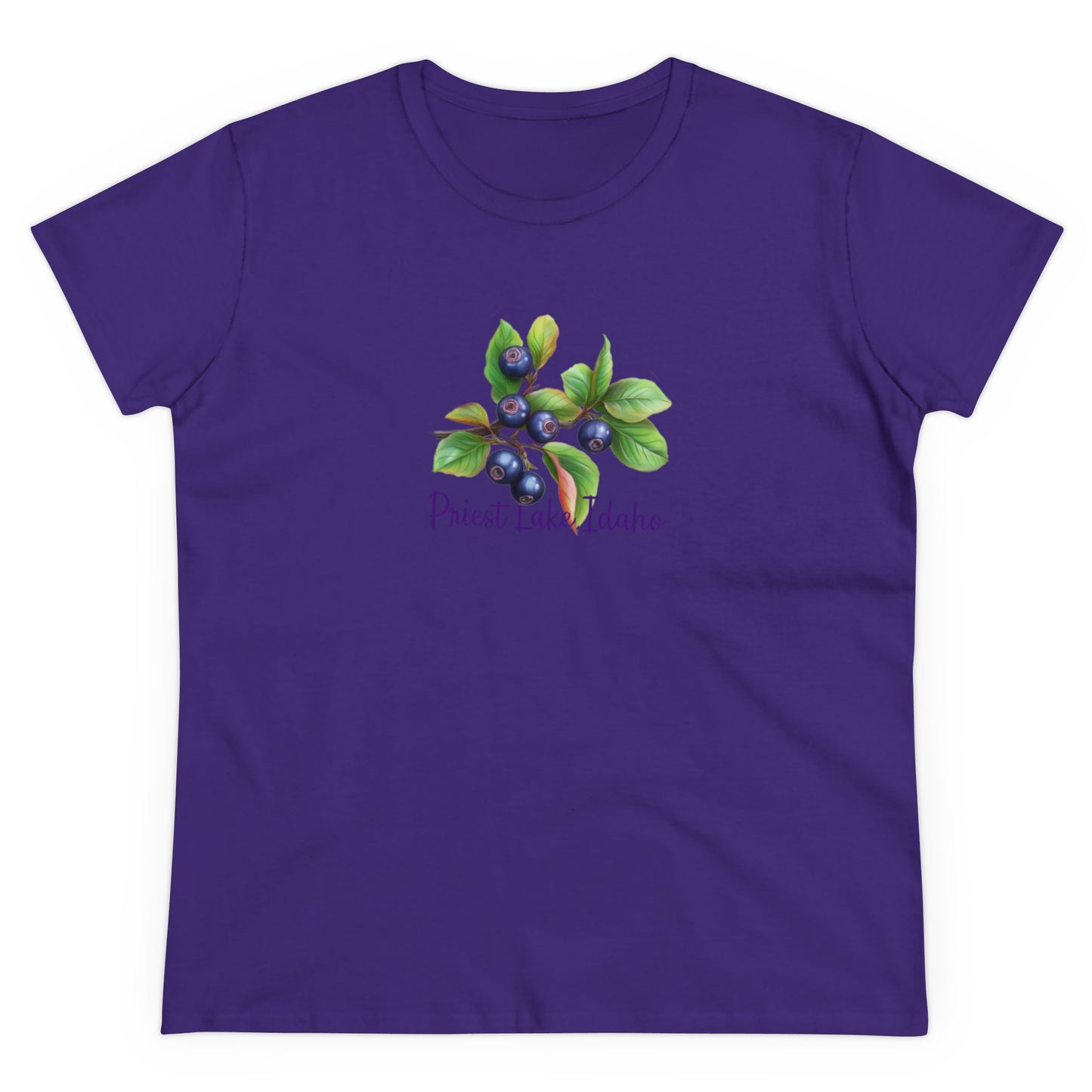 Priest Lake, Idaho Women's Huckleberry Cotton Tee
