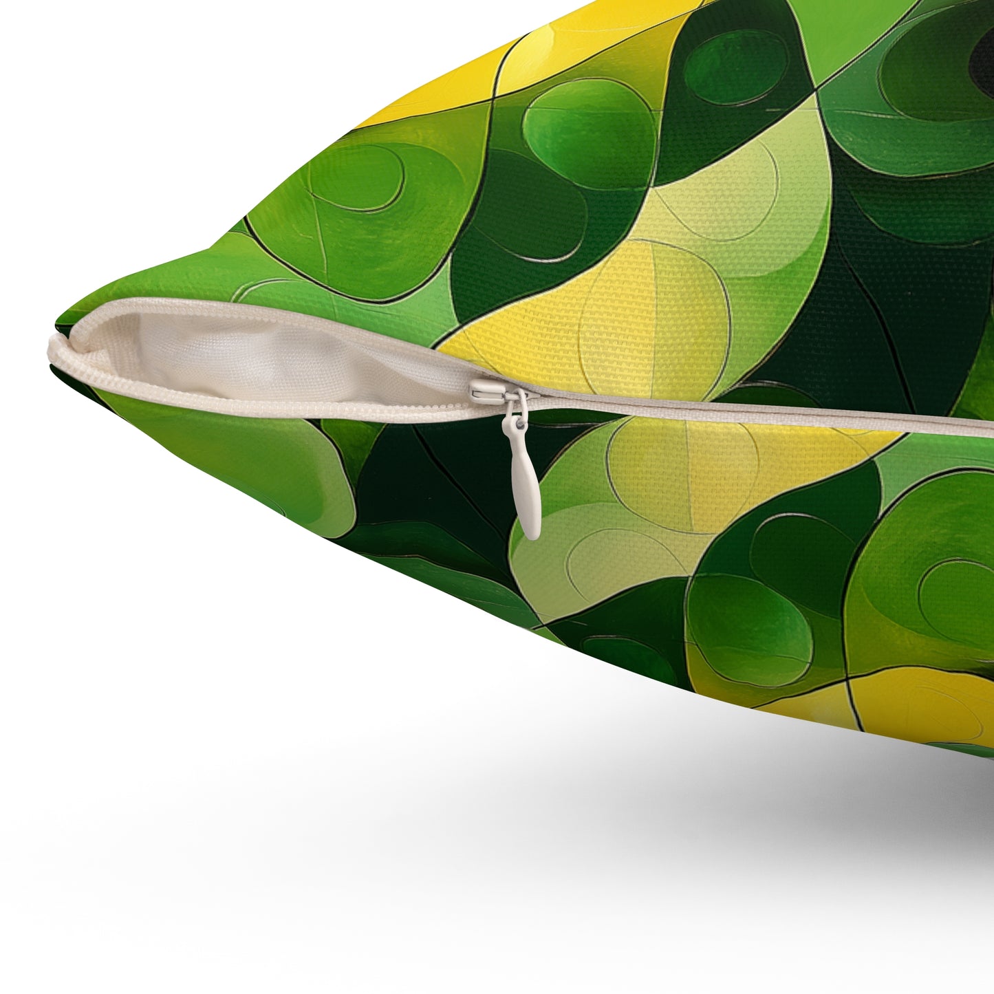 Green Swirlino Polyester Pillow 6