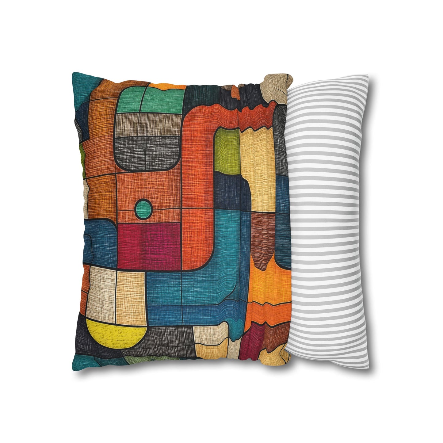 Vibrant Mosaic - Square Polyester Pillowcase