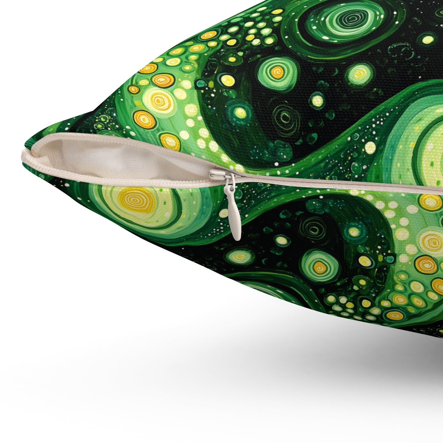 Green Swirlino Polyester Pillow 4