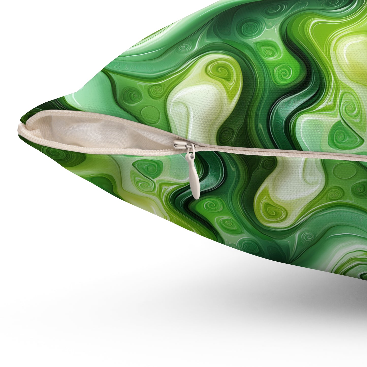 Green Swirlino Polyester Pillow 5