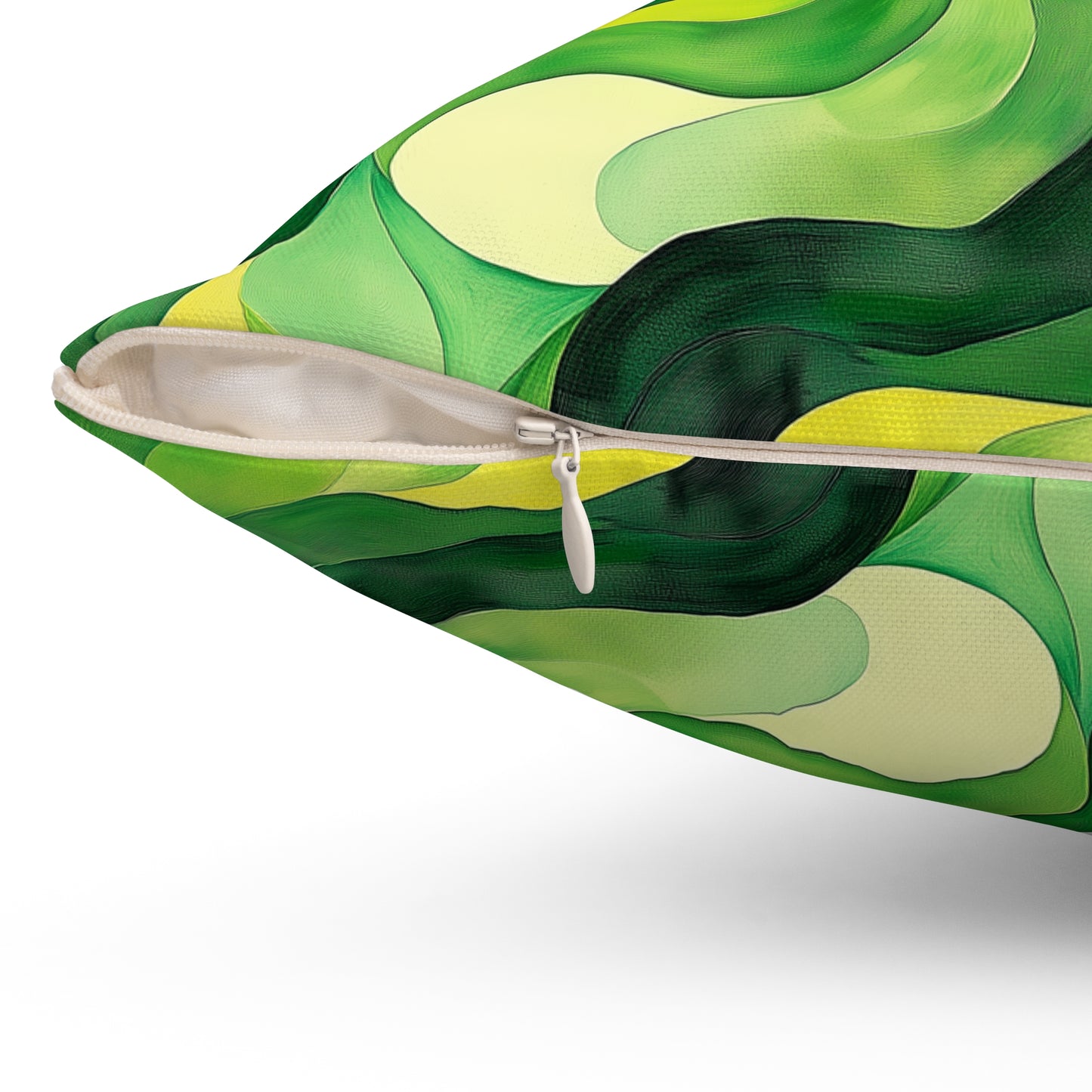 Green Swirlino Polyester Pillow 10