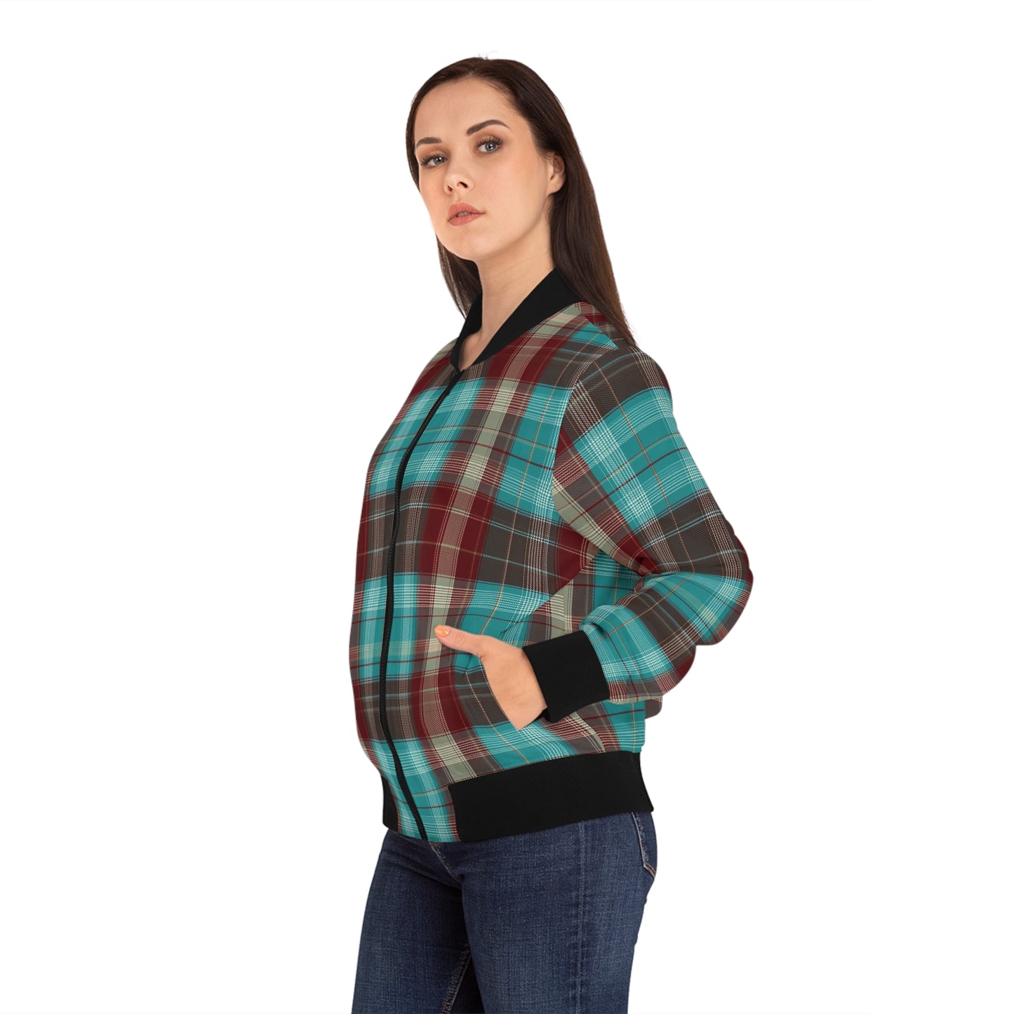 Deep Plaid Bomber