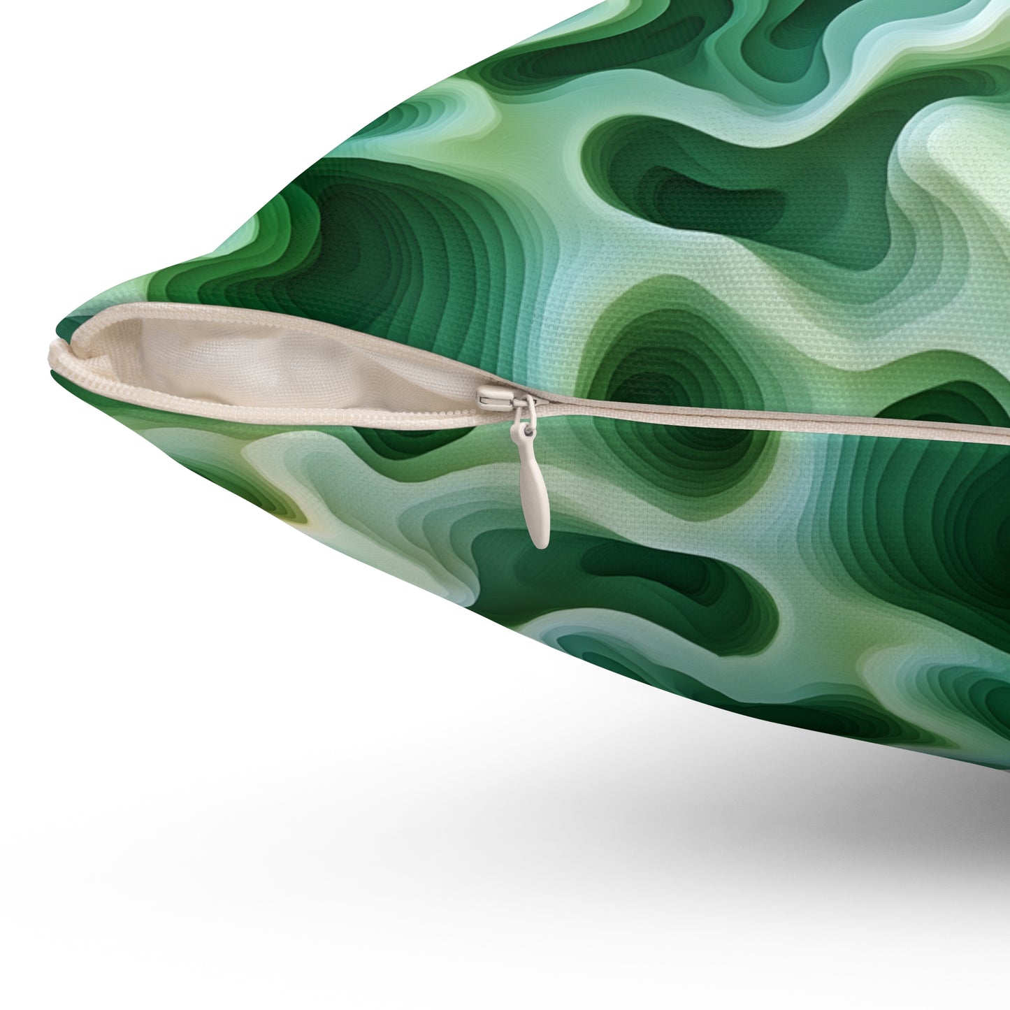 Green Swirlino Polyester Pillow 11