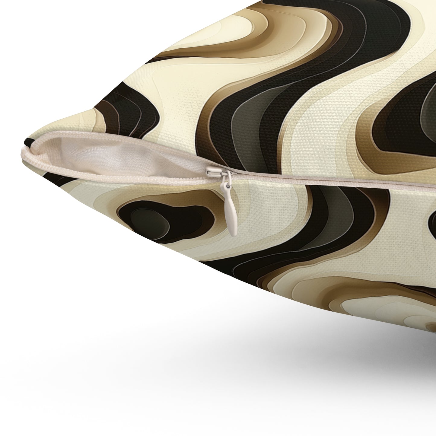 Brown Swirlino Polyester Pillow 6