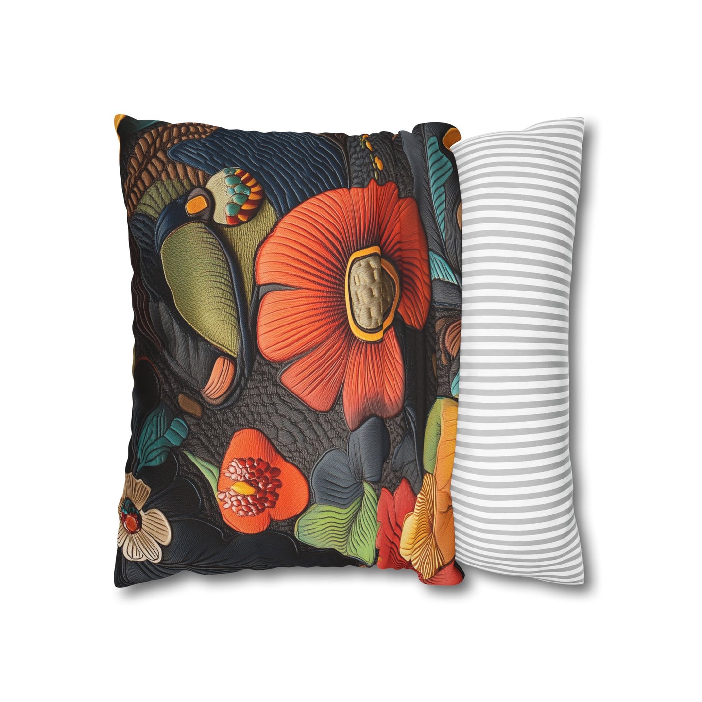 Floral Symphony - Square Polyester Pillowcase