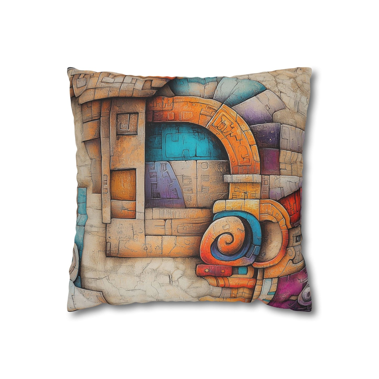 Geometric Reverie- Square Polyester Pillowcase