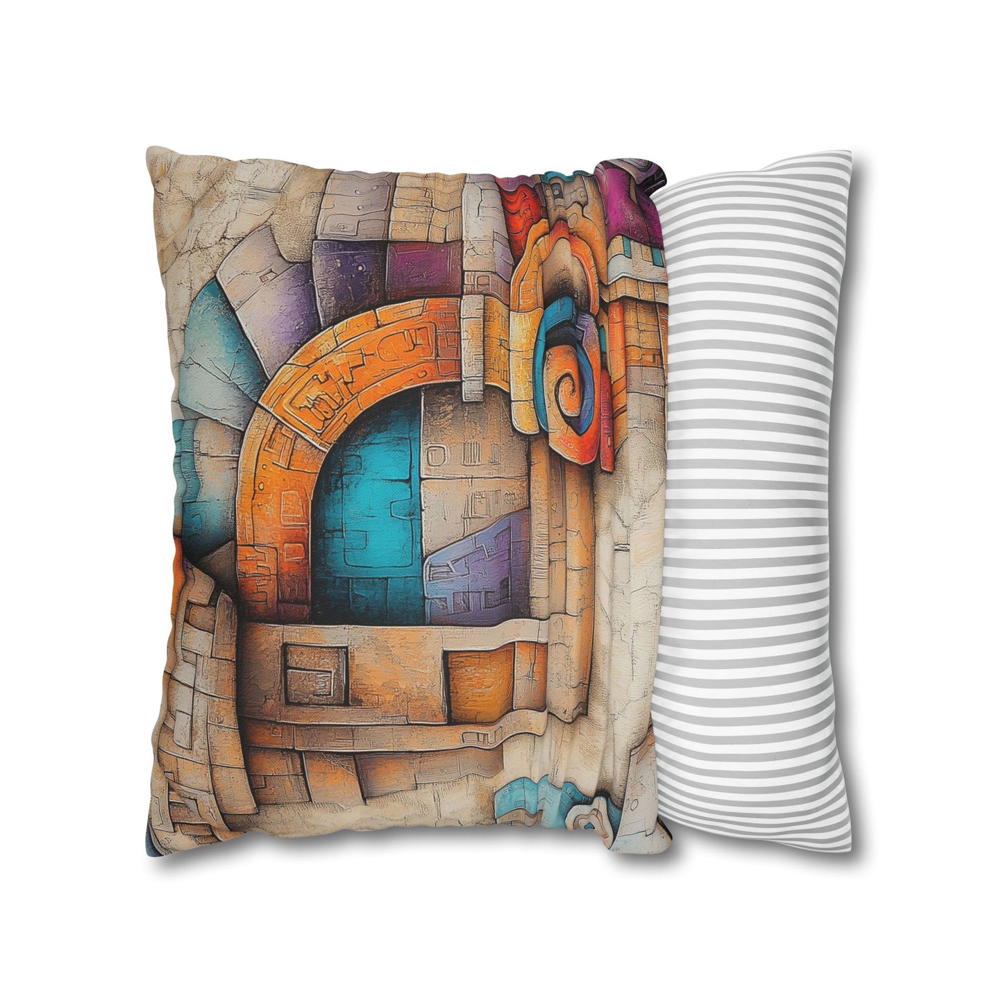 Geometric Reverie- Square Polyester Pillowcase