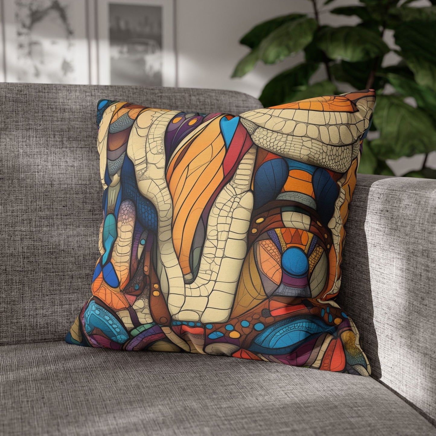 Cellular Symphony - Square Polyester Pillowcase
