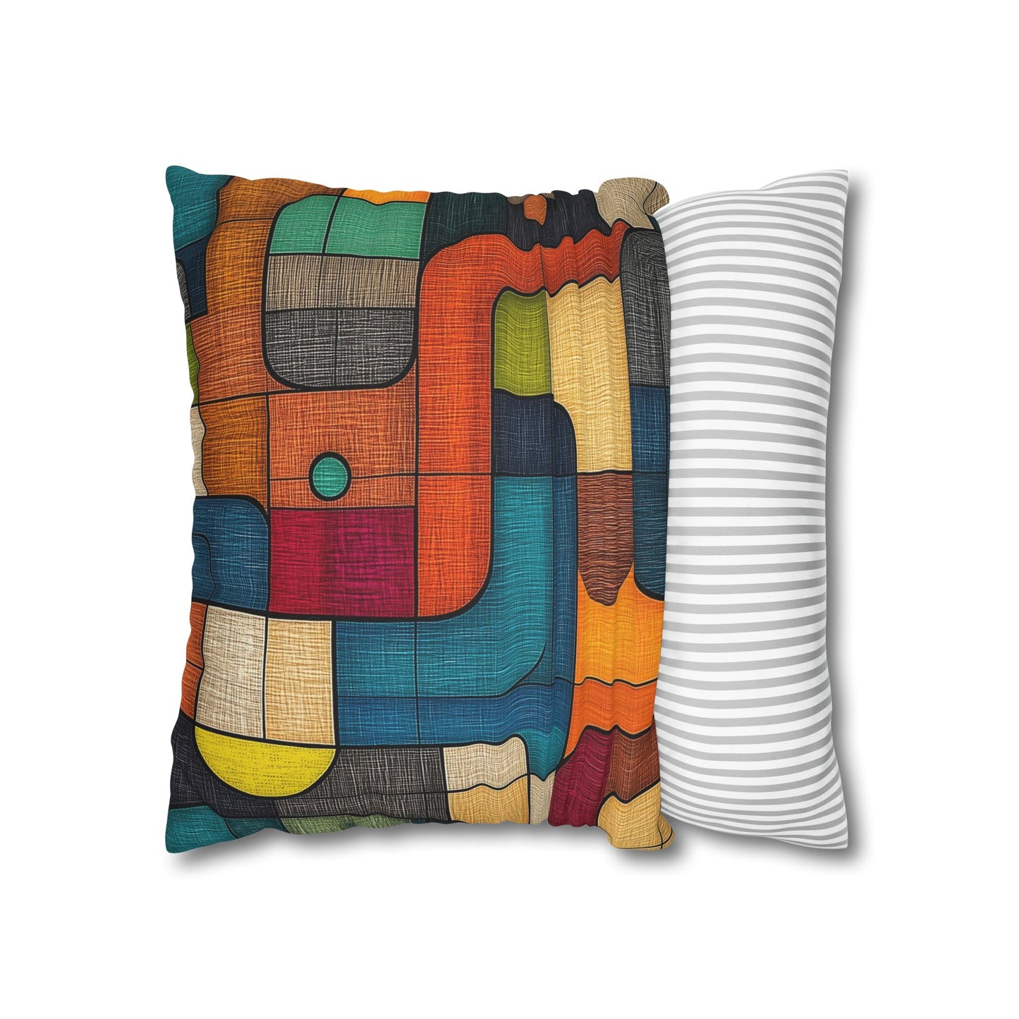 Vibrant Mosaic - Square Polyester Pillowcase
