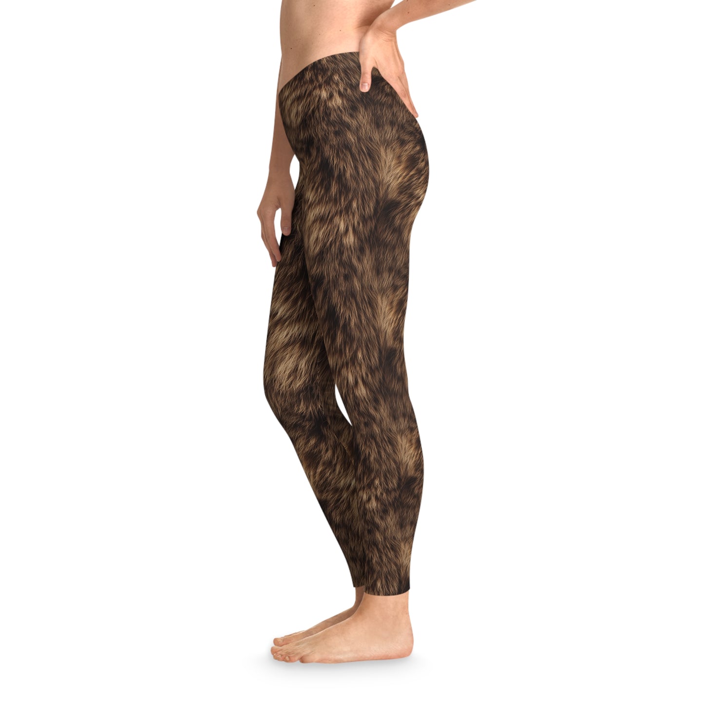 Grizzly Fur Print Stretchy Leggings
