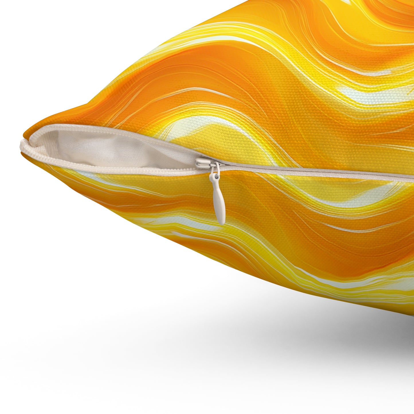 Yellow Swirlino Polyester Pillow 8