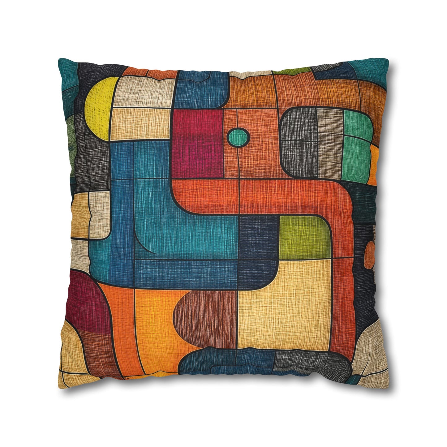 Vibrant Mosaic - Square Polyester Pillowcase