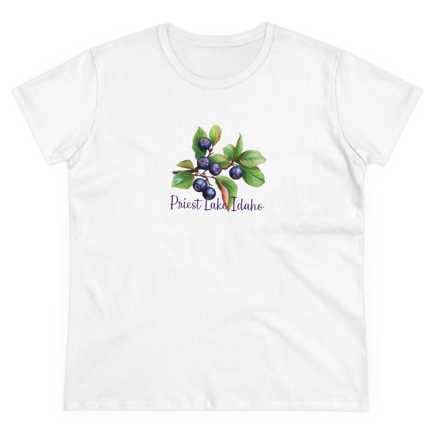 Priest Lake, Idaho Women's Huckleberry Cotton Tee