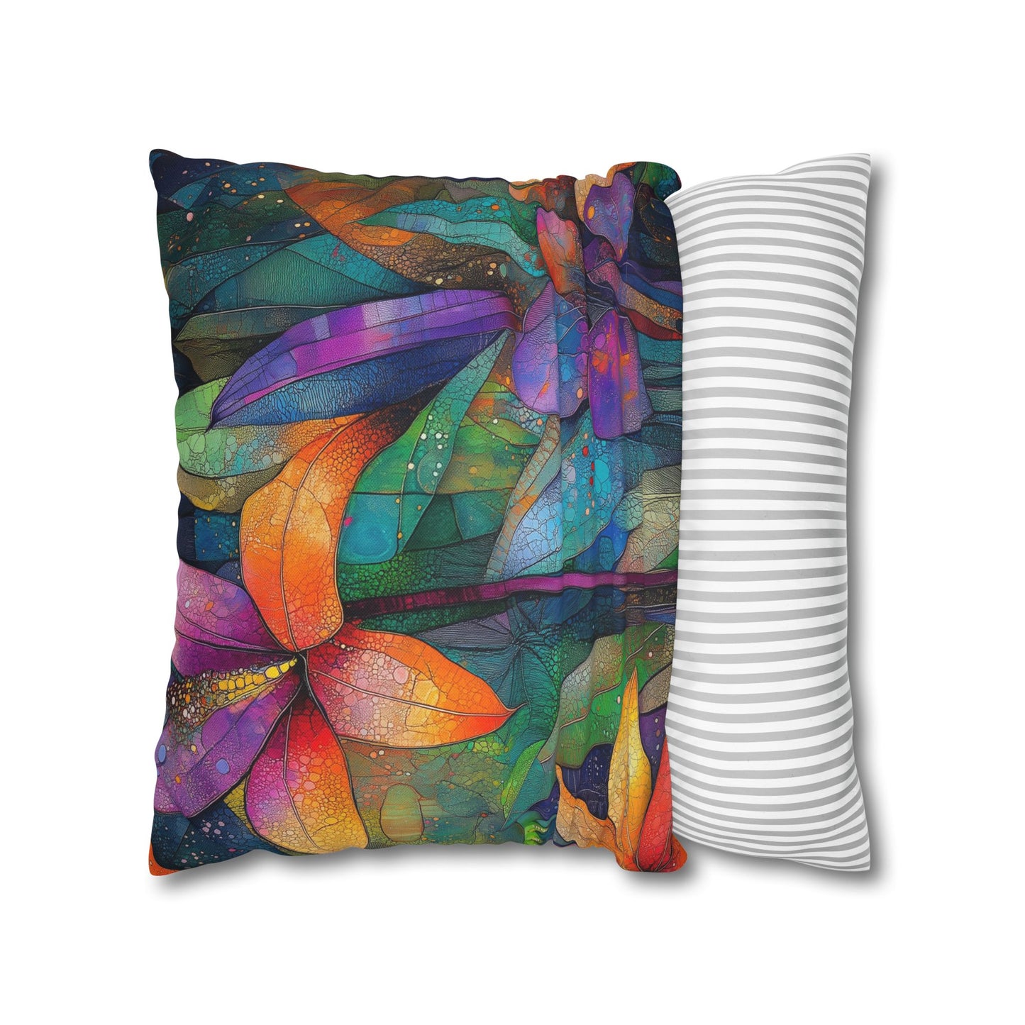 Kaleidoscopic Garden- Square Polyester Pillowcase