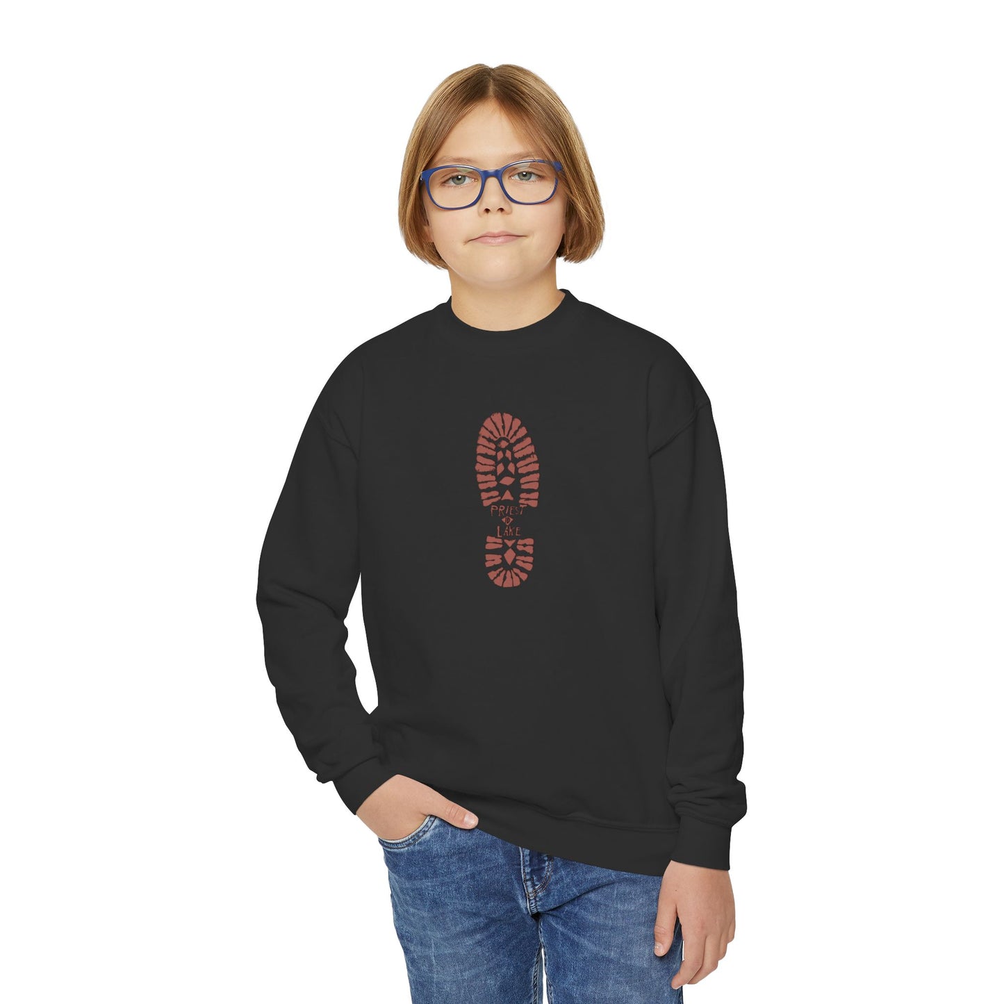 Boot Print Youth Crewneck Sweatshirt