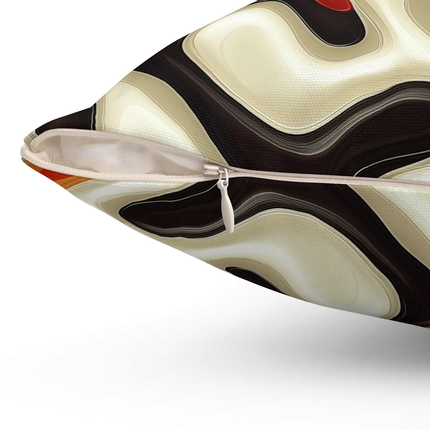 Brown Swirlino Polyester Pillow 1