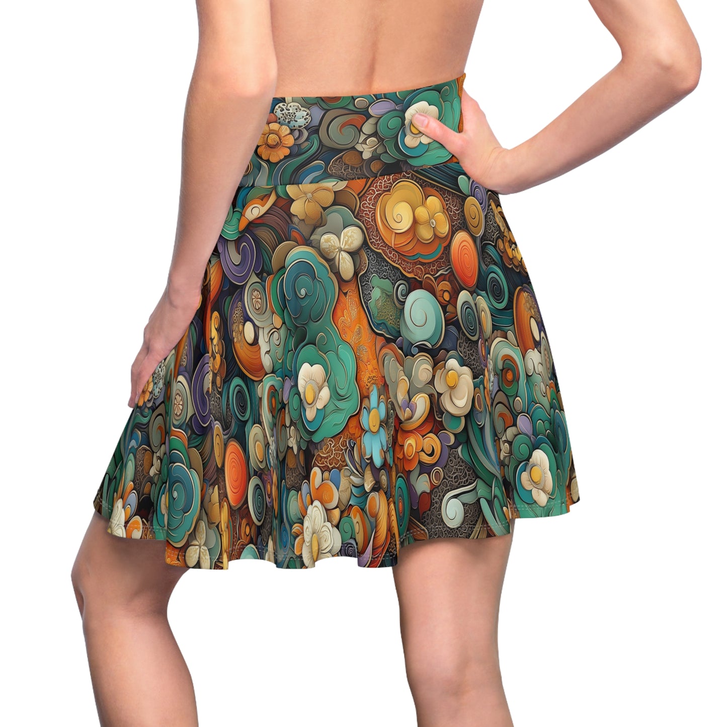 Oceanic Bloom - Skater Skirt