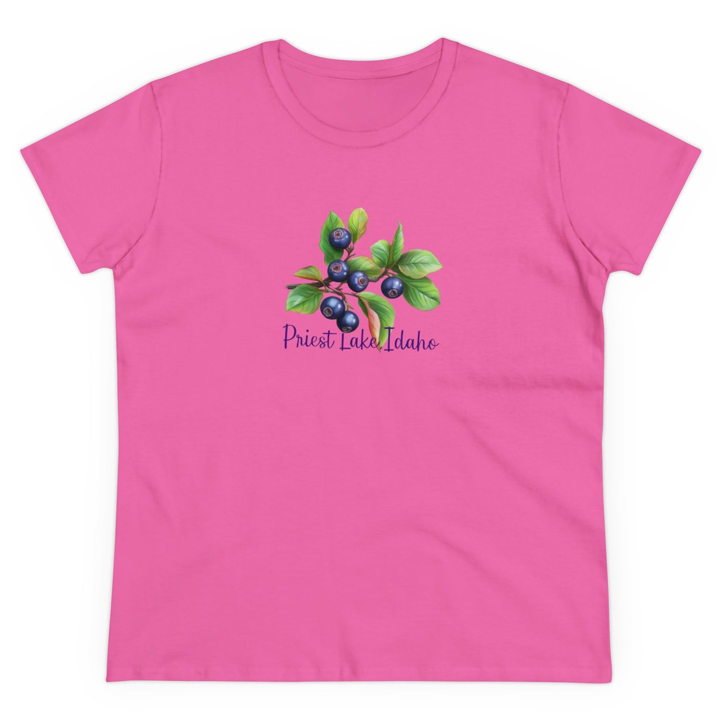 Priest Lake, Idaho Women's Huckleberry Cotton Tee