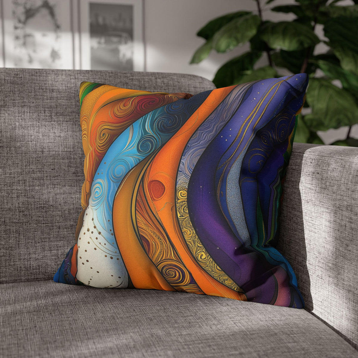 Flowing Dreamscape- Square Polyester Pillowcase