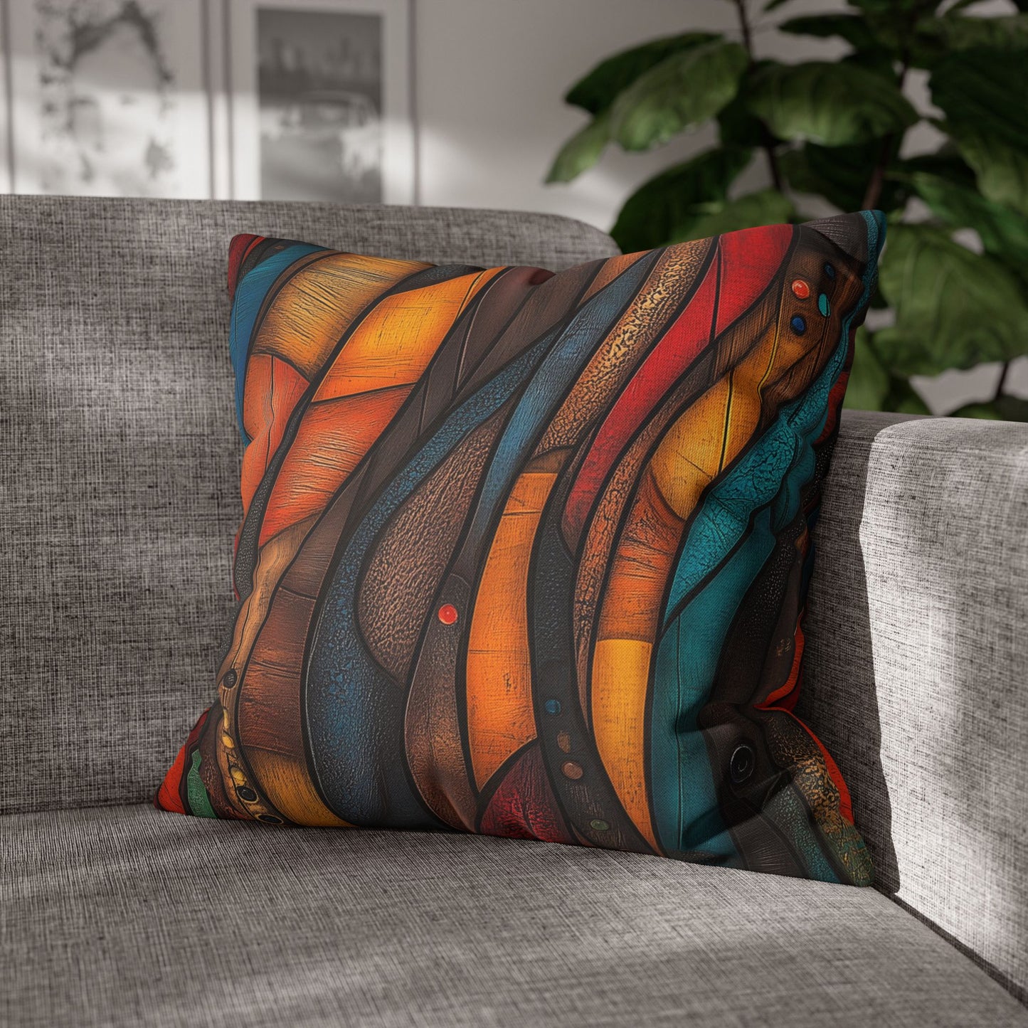 Organic Flow - Square Polyester Pillowcase