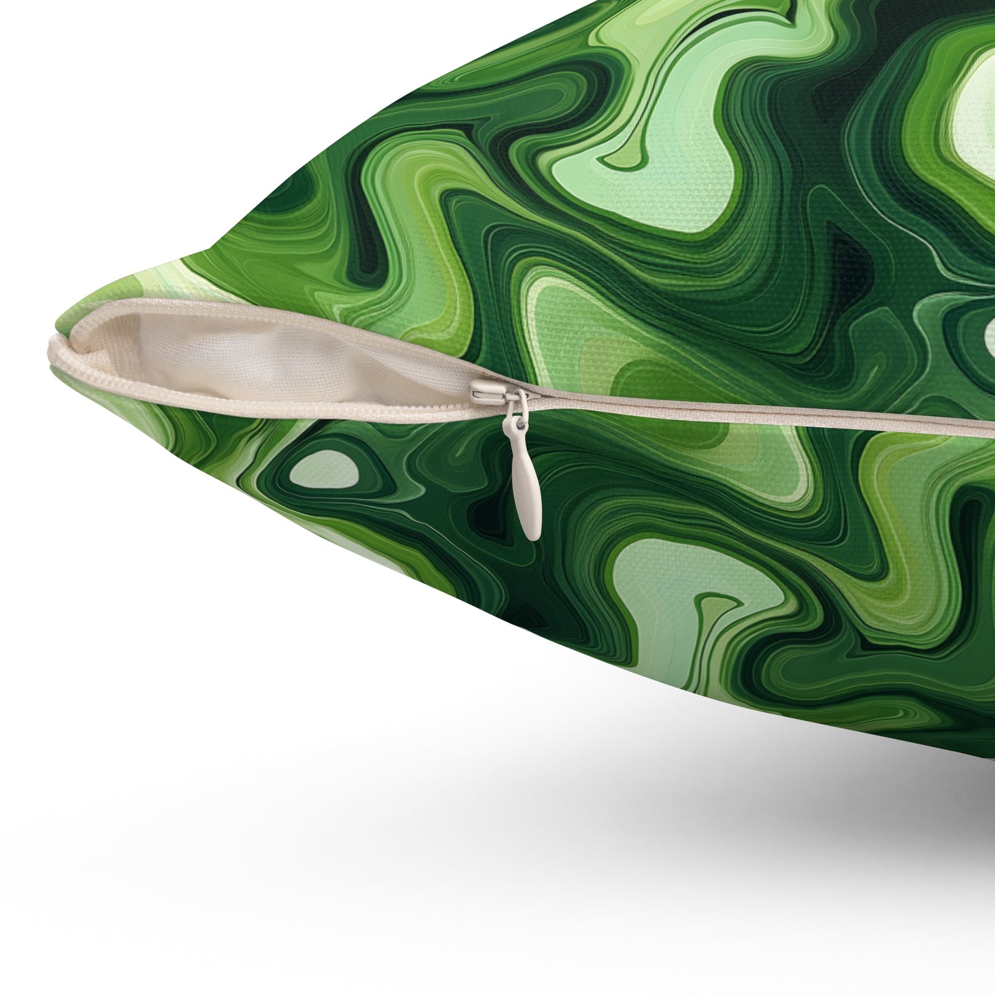 Green Swirlino Polyester Pillow 14