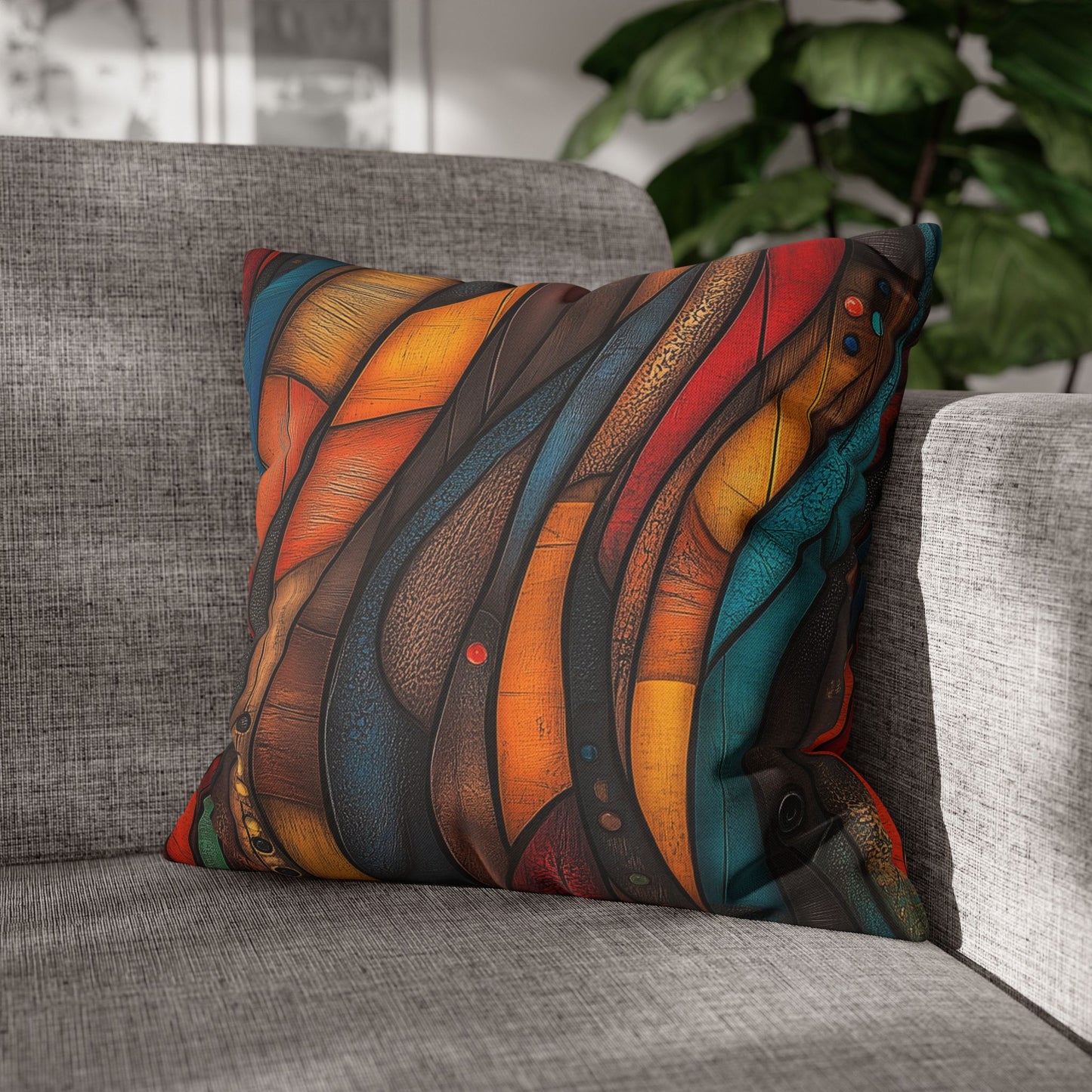 Organic Flow - Square Polyester Pillowcase