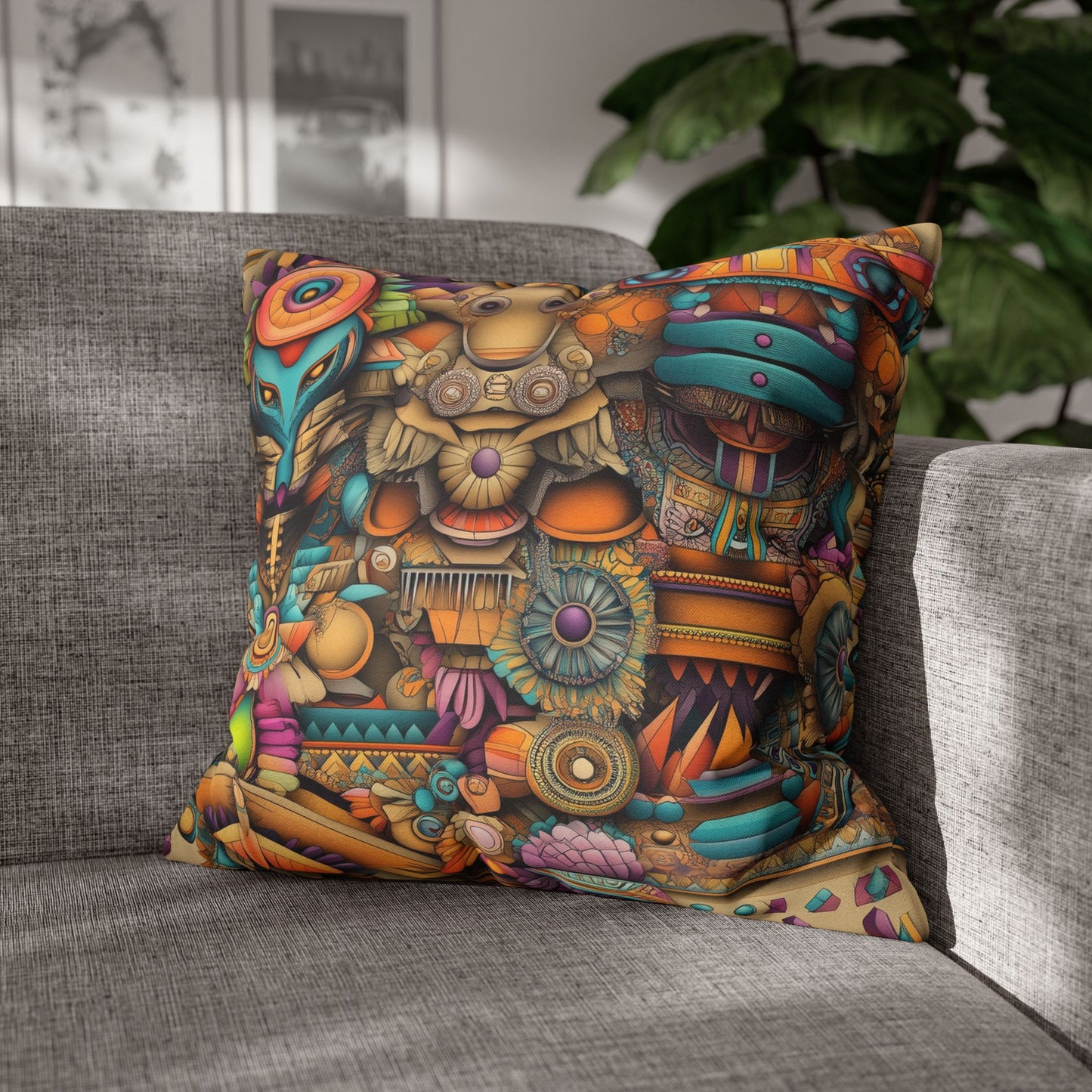 Cosmic Convergence- Square Polyester Pillowcase