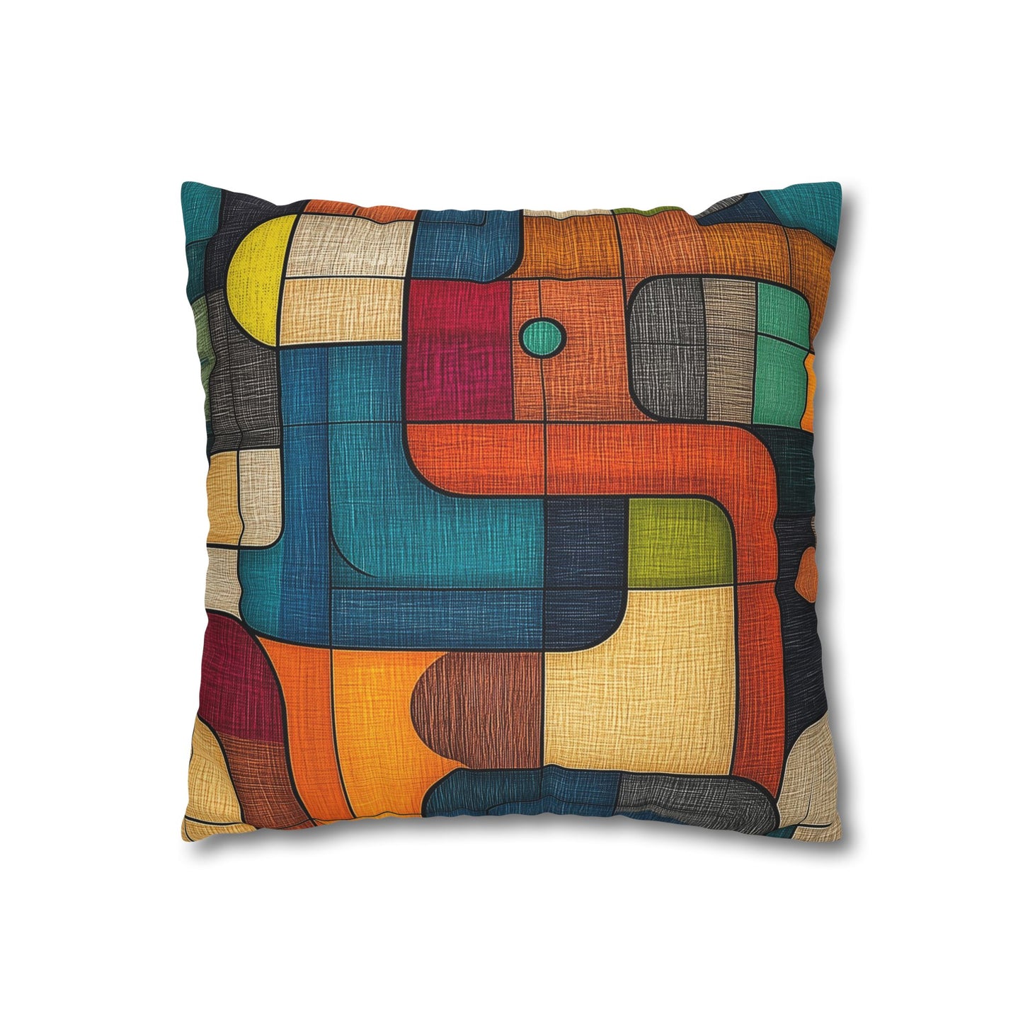 Vibrant Mosaic - Square Polyester Pillowcase