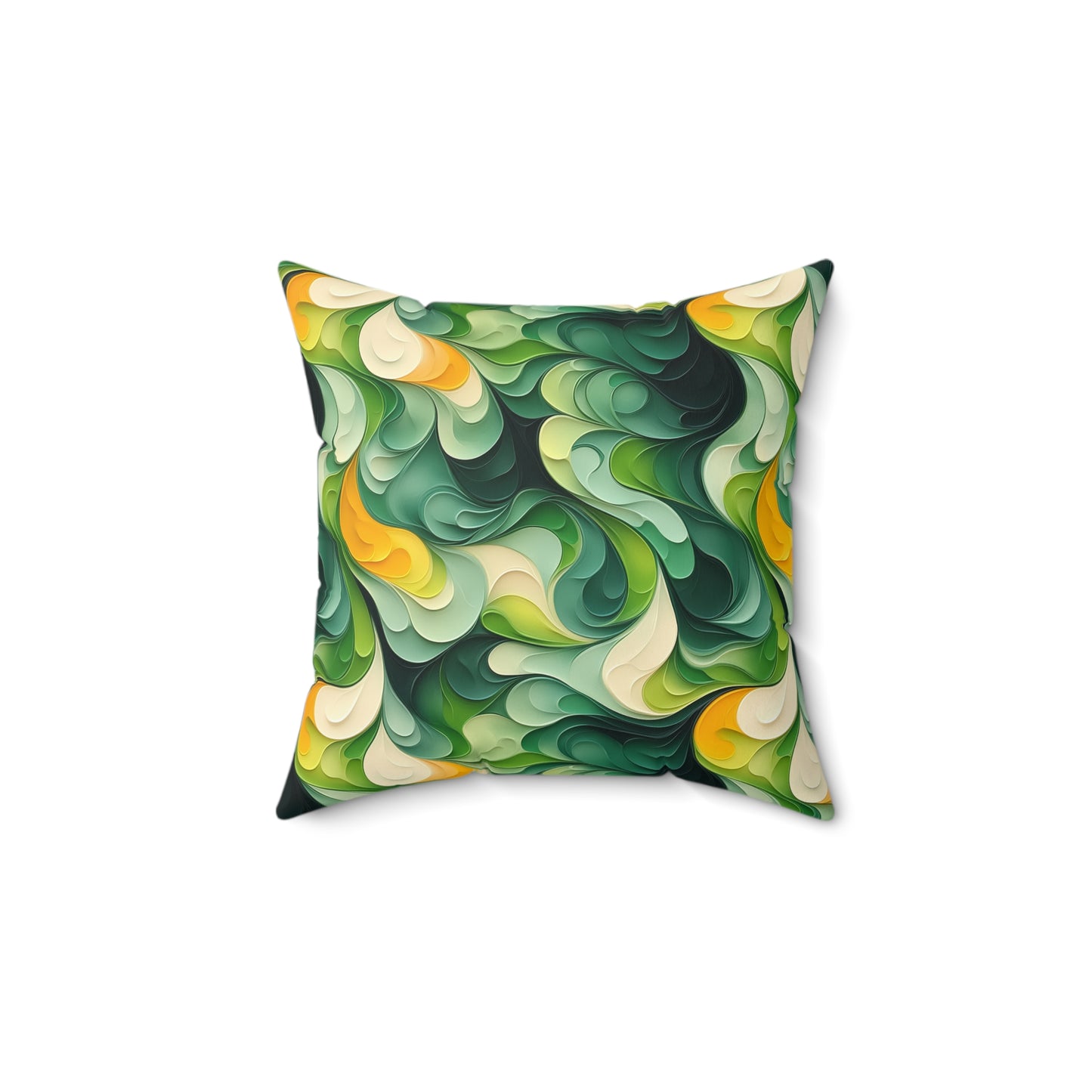 Green Swirlino Polyester Pillow 3
