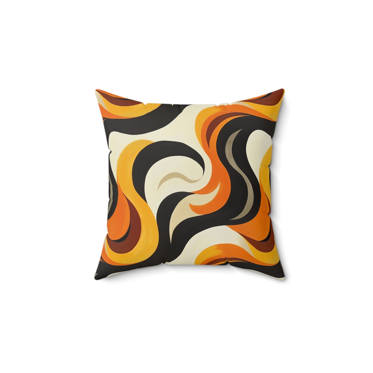 Brown Swirlino Polyester Pillow 9