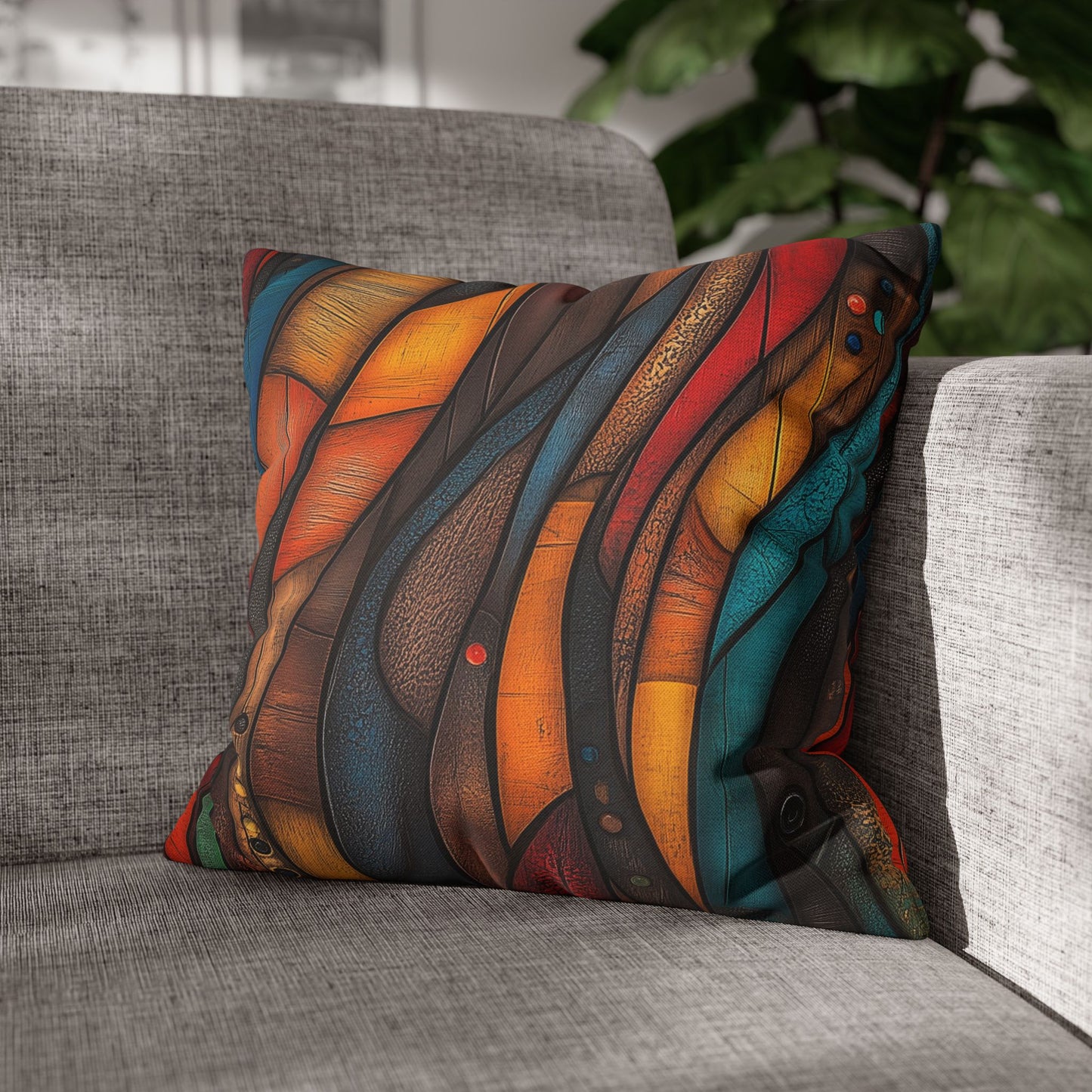 Organic Flow - Square Polyester Pillowcase