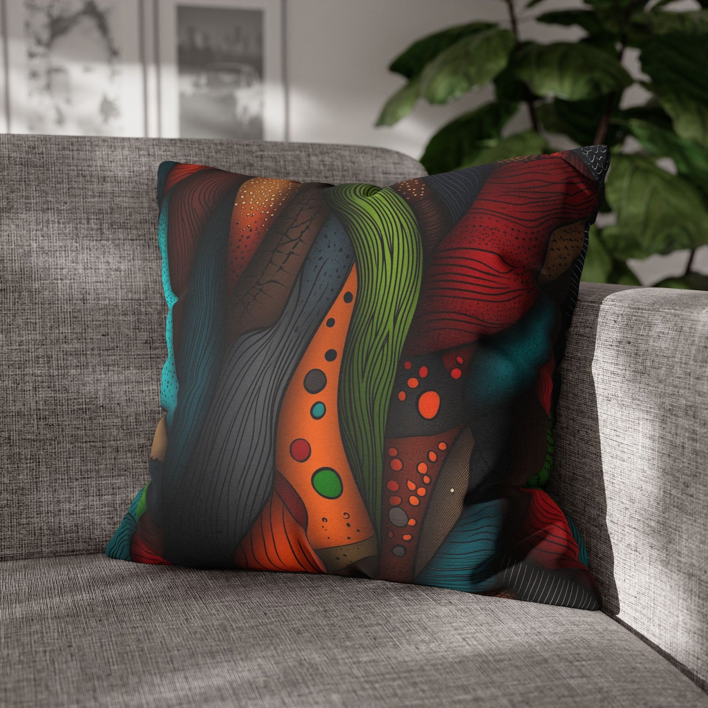Organic Symphony - Square Polyester Pillowcase