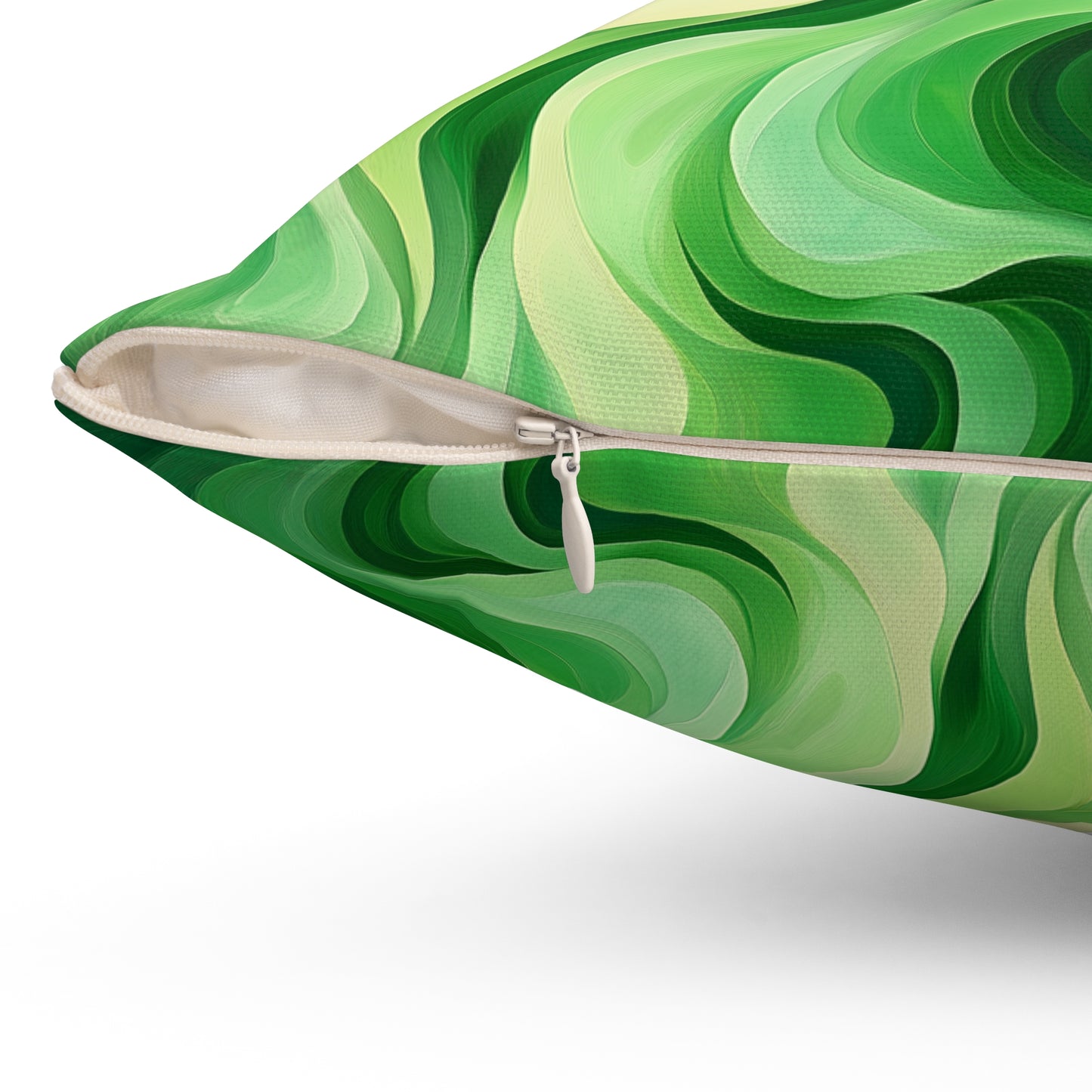 Green Swirlino Polyester Pillow 2