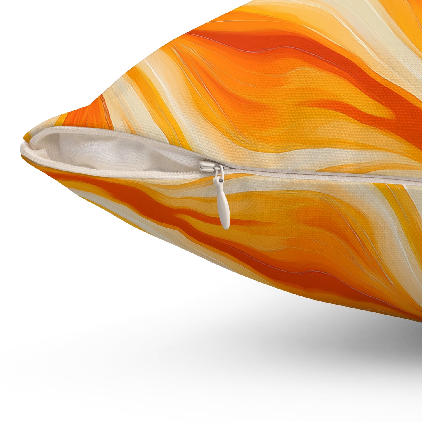 Orange Swirlino Polyester Pillow 2