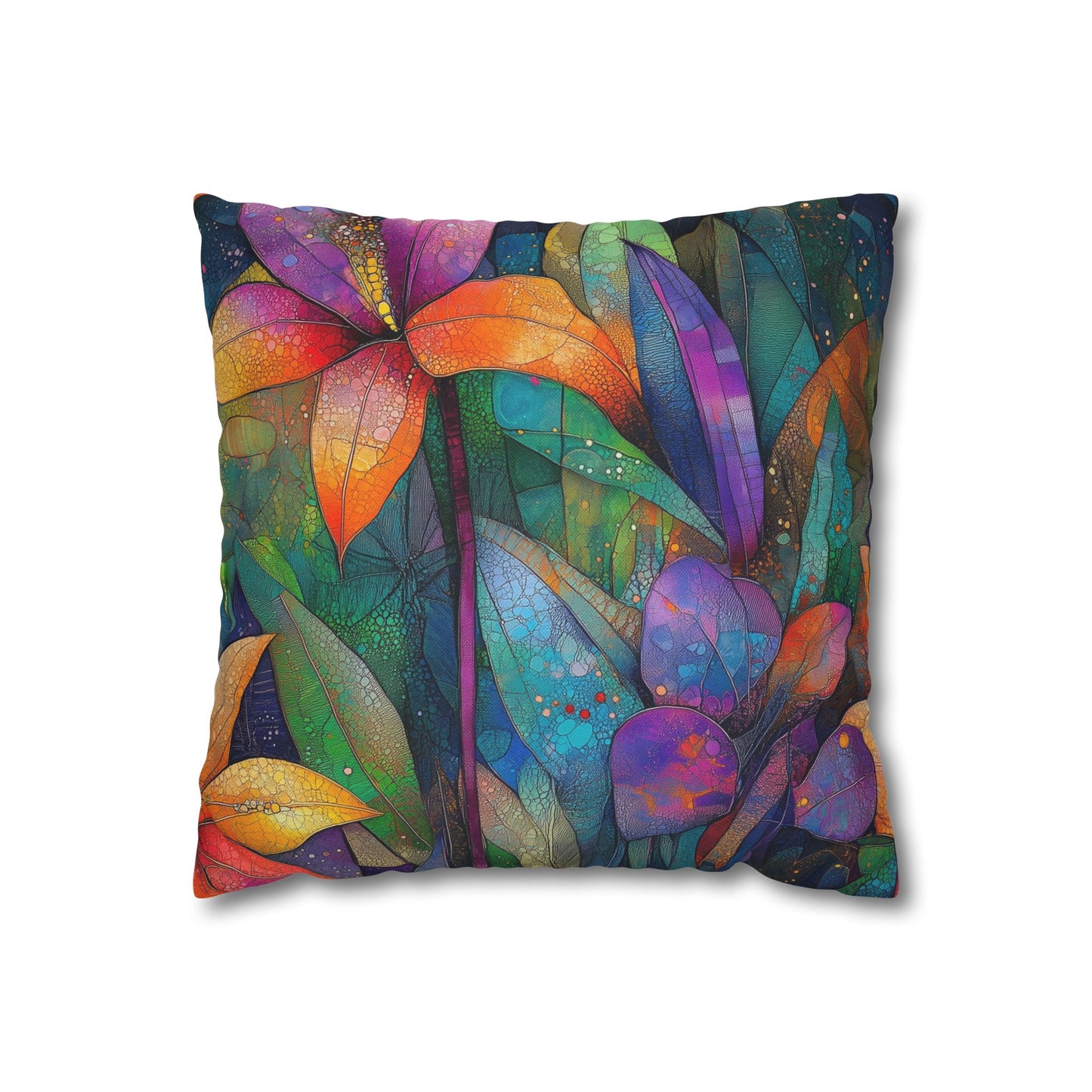 Kaleidoscopic Garden- Square Polyester Pillowcase