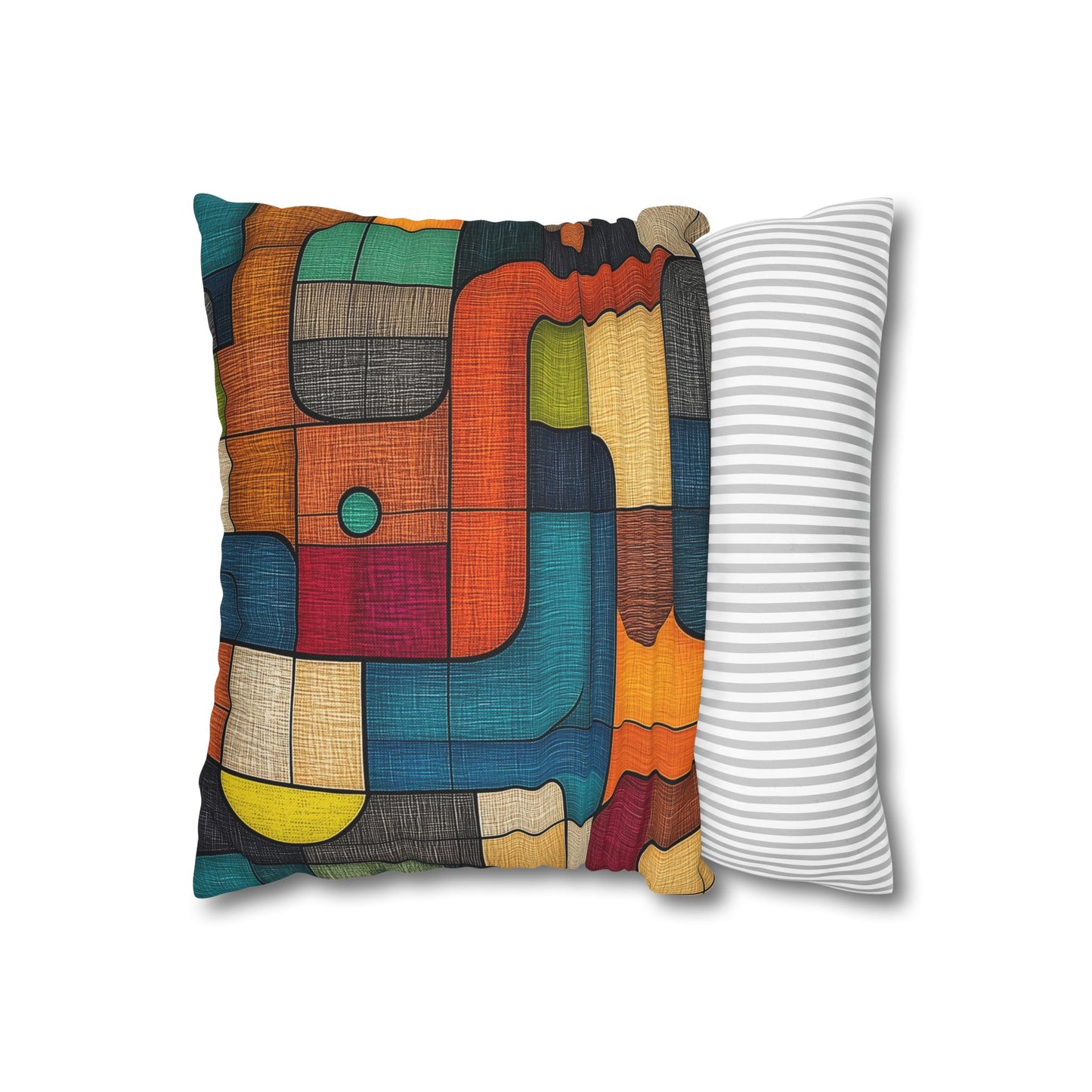 Vibrant Mosaic - Square Polyester Pillowcase