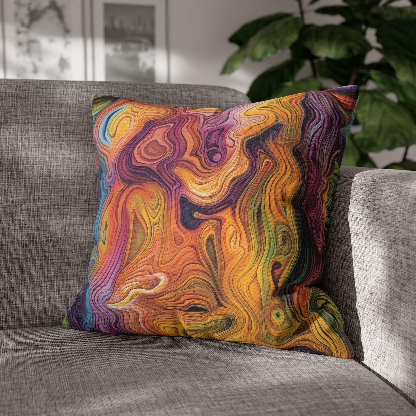Chromatic Odyssey- Square Polyester Pillowcase