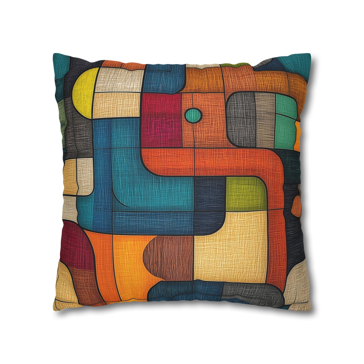 Vibrant Mosaic - Square Polyester Pillowcase