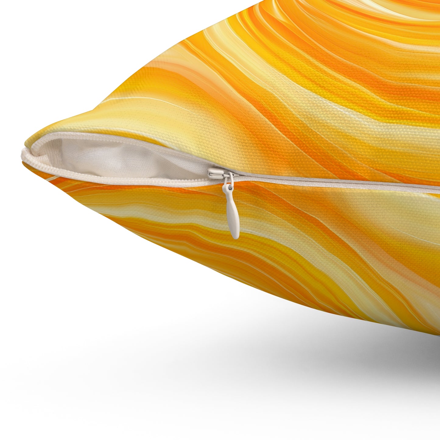 Yellow Swirlino Polyester Pillow 6