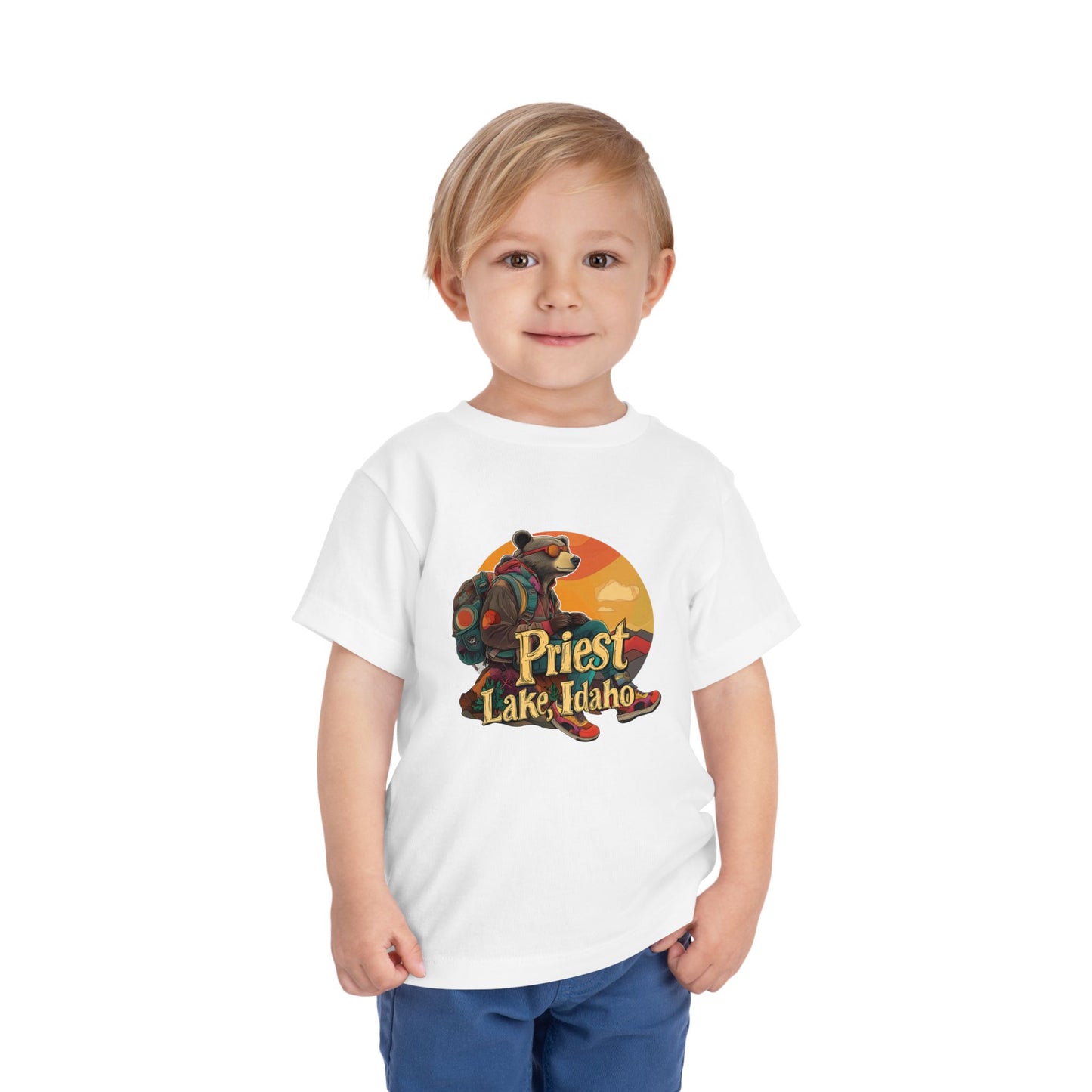 Priest Lake Hiker Bear Toddler Short Sleeve Tee