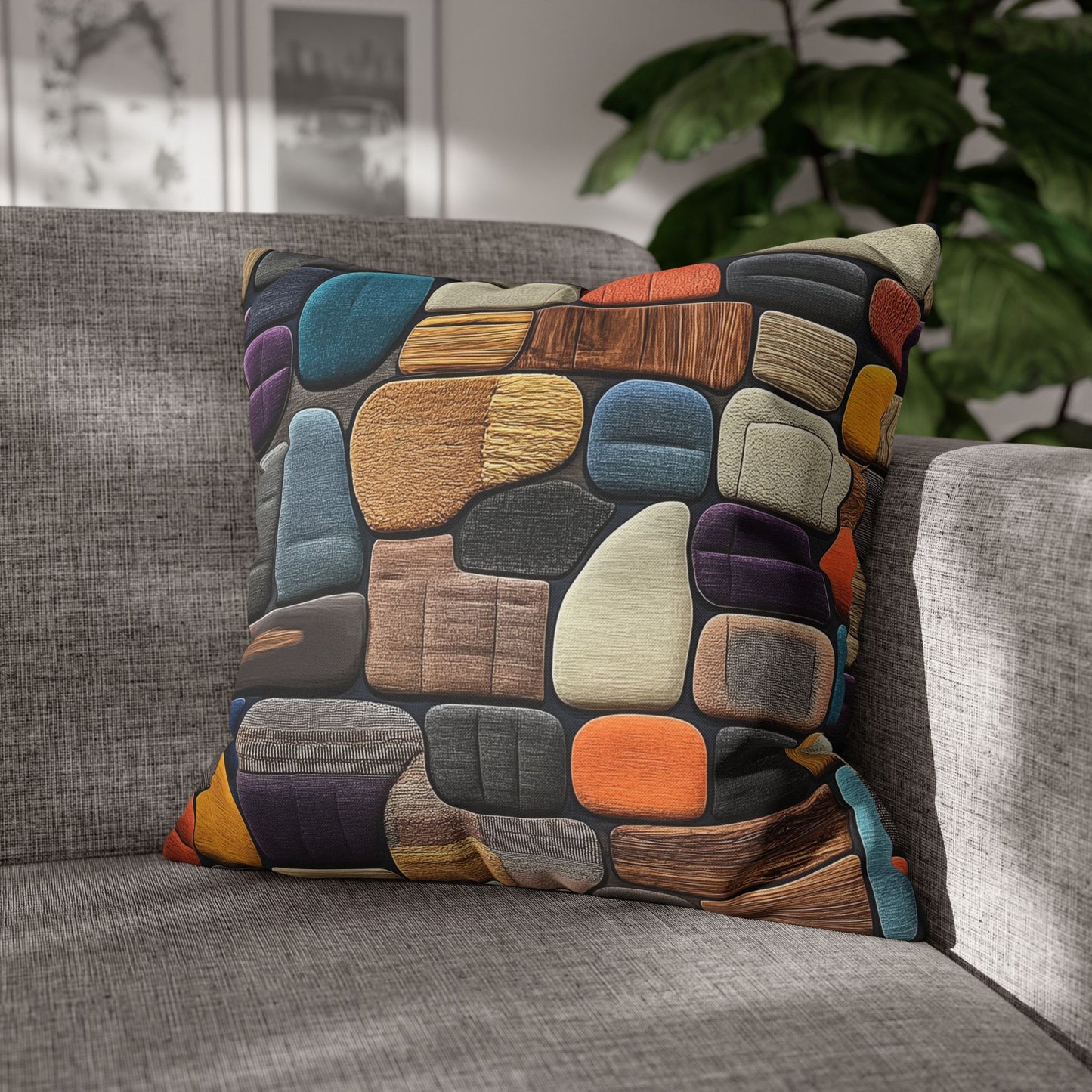 Organic Shapes- Square Polyester Pillowcase
