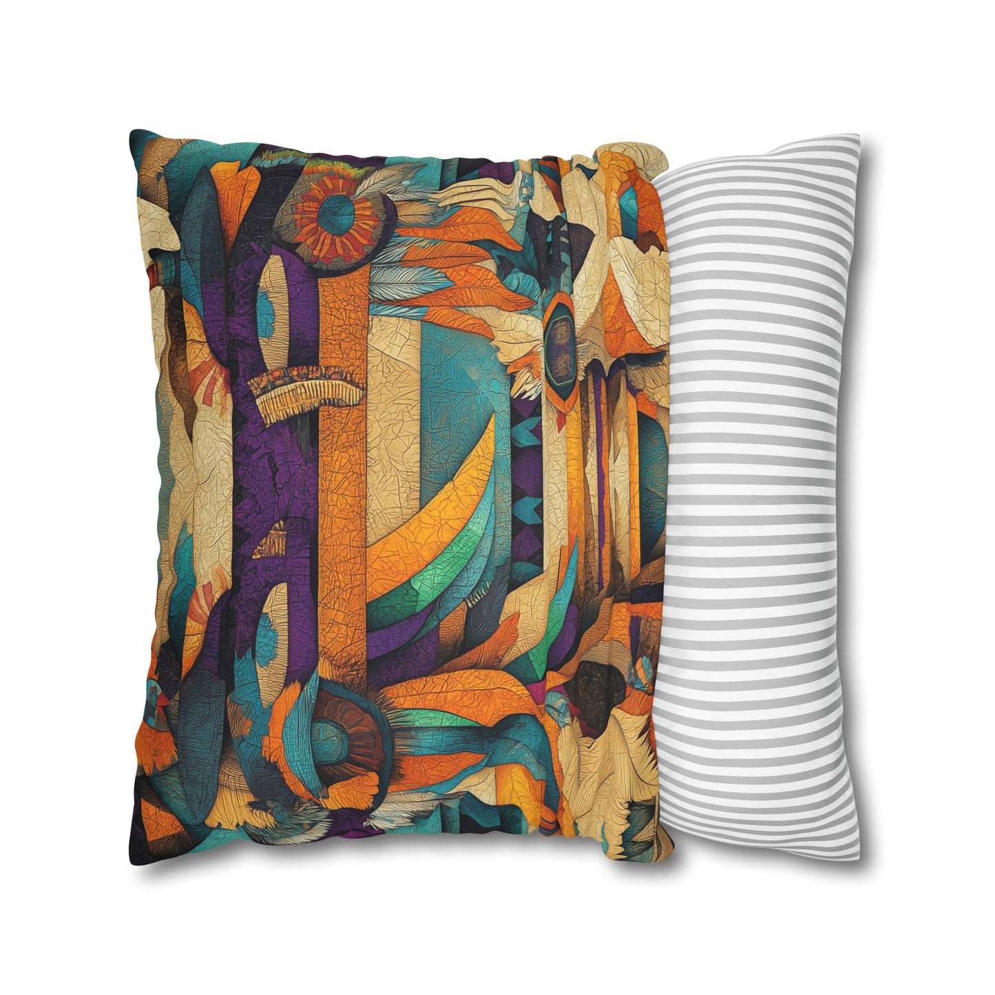 Digital Kaleidoscope- Square Polyester Pillowcase